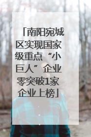 南阳宛城区实现国家级重点“小巨人”企业零突破1家企业上榜
