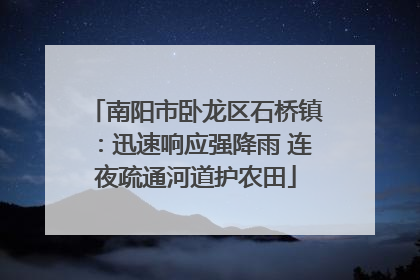 南阳市卧龙区石桥镇：迅速响应强降雨 连夜疏通河道护农田