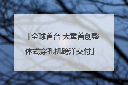 全球首台 太重首创整体式穿孔机跨洋交付