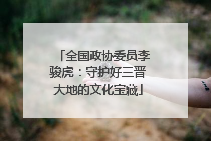 全国政协委员李骏虎：守护好三晋大地的文化宝藏