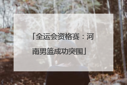 全运会资格赛：河南男篮成功突围