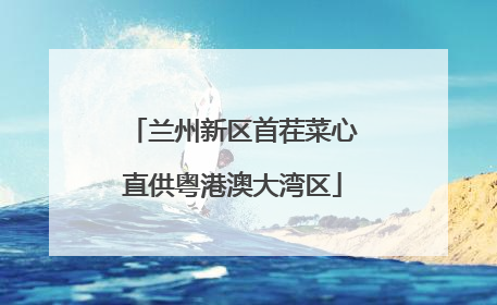 兰州新区首茬菜心直供粤港澳大湾区