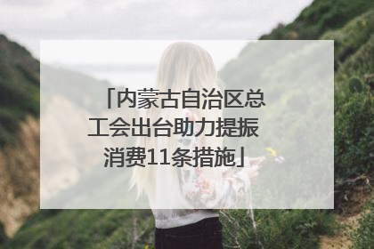 内蒙古自治区总工会出台助力提振消费11条措施