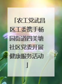 农工党武昌区工委携手杨园街道四美塘社区党委开展健康服务活动