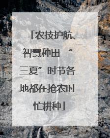 农技护航、智慧种田 “三夏”时节各地都在抢农时 忙耕种