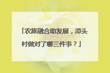 农旅融合助发展，潭头村做对了哪三件事？