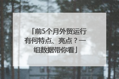 前5个月外贸运行有何特点、亮点？一组数据带你看