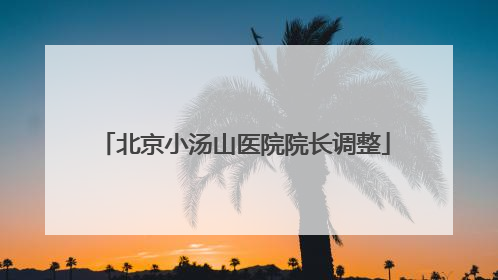 北京小汤山医院院长调整
