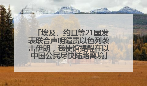 埃及、约旦等21国发表联合声明谴责以色列袭击伊朗，我使馆提醒在以中国公民尽快陆路离境