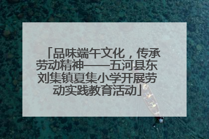 品味端午文化，传承劳动精神——五河县东刘集镇夏集小学开展劳动实践教育活动
