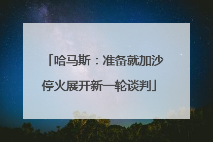 哈马斯：准备就加沙停火展开新一轮谈判