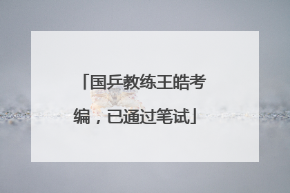 国乒教练王皓考编，已通过笔试