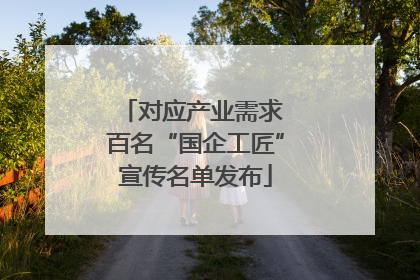 对应产业需求 百名“国企工匠”宣传名单发布