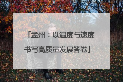 孟州：以温度与速度书写高质量发展答卷