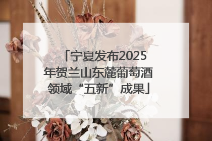 宁夏发布2025年贺兰山东麓葡萄酒领域“五新”成果