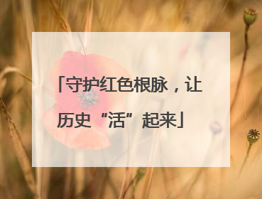 守护红色根脉，让历史“活”起来