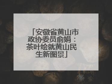 安徽省黄山市政协委员俞娟：茶叶绘就黄山民生新图景