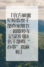 官方披露纪检监察干部查案细节：调取停车记录发现3名干部假“办事”真麻将