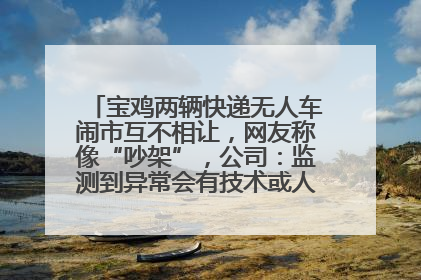 宝鸡两辆快递无人车闹市互不相让，网友称像“吵架”，公司：监测到异常会有技术或人为干预处置