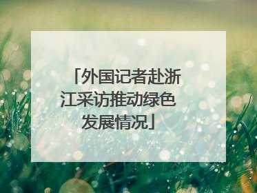 外国记者赴浙江采访推动绿色发展情况