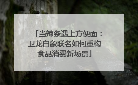 当辣条遇上方便面：卫龙白象联名如何重构食品消费新场景