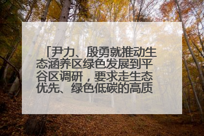 尹力、殷勇就推动生态涵养区绿色发展到平谷区调研，要求走生态优先、绿色低碳的高质量发展之路