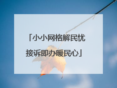小小网格解民忧 接诉即办暖民心