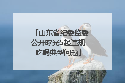 山东省纪委监委公开曝光5起违规吃喝典型问题