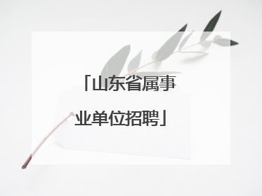 山东省属事业单位招聘