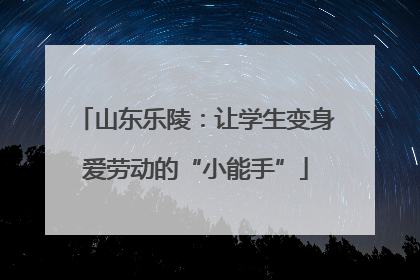 山东乐陵：让学生变身爱劳动的“小能手”