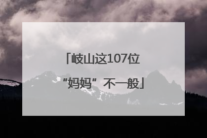 岐山这107位“妈妈”不一般