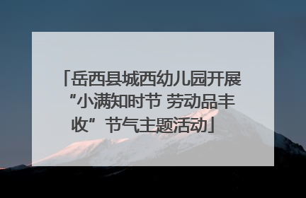 岳西县城西幼儿园开展“小满知时节 劳动品丰收”节气主题活动