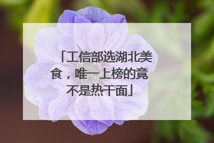 工信部选湖北美食，唯一上榜的竟不是热干面
