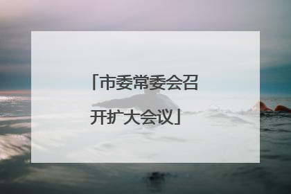 市委常委会召开扩大会议