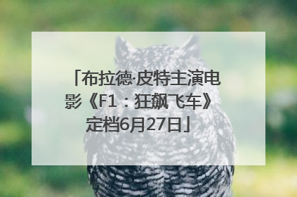 布拉德·皮特主演电影《F1：狂飙飞车》定档6月27日