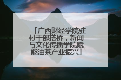 广西财经学院驻村干部搭桥，新闻与文化传播学院赋能油茶产业振兴