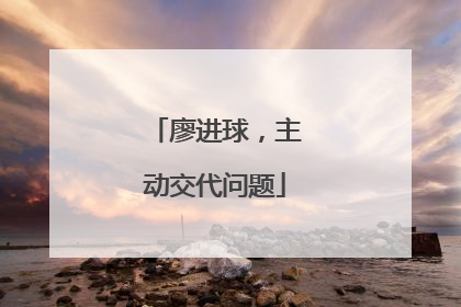 廖进球，主动交代问题