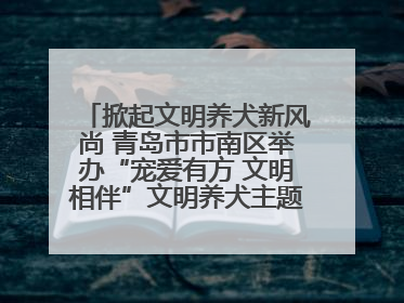 掀起文明养犬新风尚 青岛市市南区举办“宠爱有方 文明相伴”文明养犬主题宣传活动