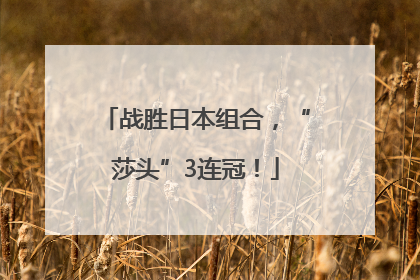 战胜日本组合，“莎头”3连冠！