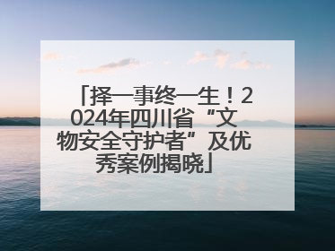 择一事终一生！2024年四川省“文物安全守护者”及优秀案例揭晓