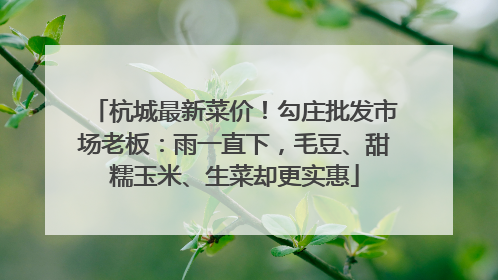 杭城最新菜价！勾庄批发市场老板：雨一直下，毛豆、甜糯玉米、生菜却更实惠