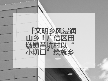 文明乡风浸润山乡！广信区田墩镇黄坑村以“小切口”绘就乡村振兴大图景