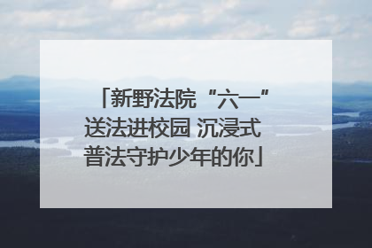 新野法院“六一”送法进校园 沉浸式普法守护少年的你