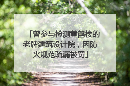 曾参与检测黄鹤楼的老牌建筑设计院，因防火规范疏漏被罚