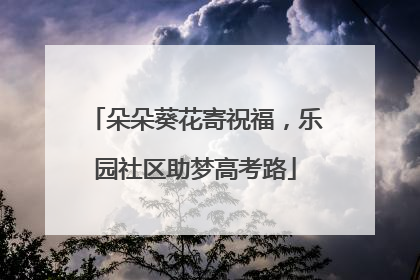 朵朵葵花寄祝福，乐园社区助梦高考路