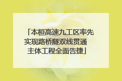 本桓高速九工区率先实现路桥隧双线贯通 主体工程全面告捷