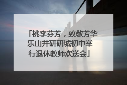 桃李芬芳，致敬芳华 乐山井研研城初中举行退休教师欢送会