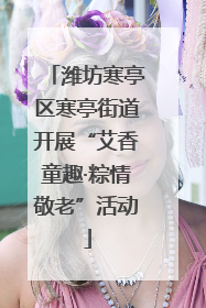 潍坊寒亭区寒亭街道开展“艾香童趣·粽情敬老”活动