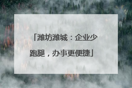 潍坊潍城：企业少跑腿，办事更便捷