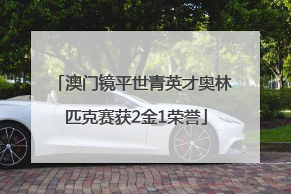 澳门镜平世青英才奥林匹克赛获2金1荣誉